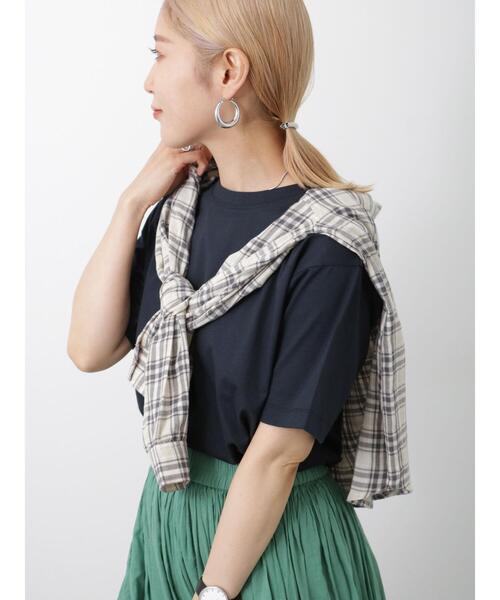 Samansa Mos2 blue(サマンサモスモスブルー)の「【接触冷感】Tシャツ(Tシャツ/カットソー・レディース・ブラック/オフホワイト/イエロー・F)」の12枚目の写真