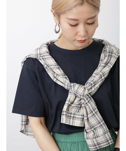 Samansa Mos2 blue(サマンサモスモスブルー)の「【接触冷感】Tシャツ(Tシャツ/カットソー・レディース・ブラック/オフホワイト/イエロー・F)」の20枚目の写真