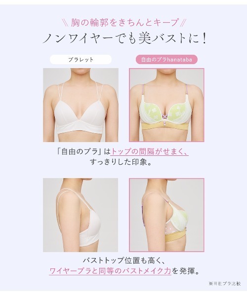 PEACH JOHN(ピーチジョン)の「自由のブラhanataba(ブラジャー・レディース・ブラック/ホワイト・E70/C75/D65/C65/C70/B65/B70/E65/D70/B75/D75/E75)」の8枚目の写真