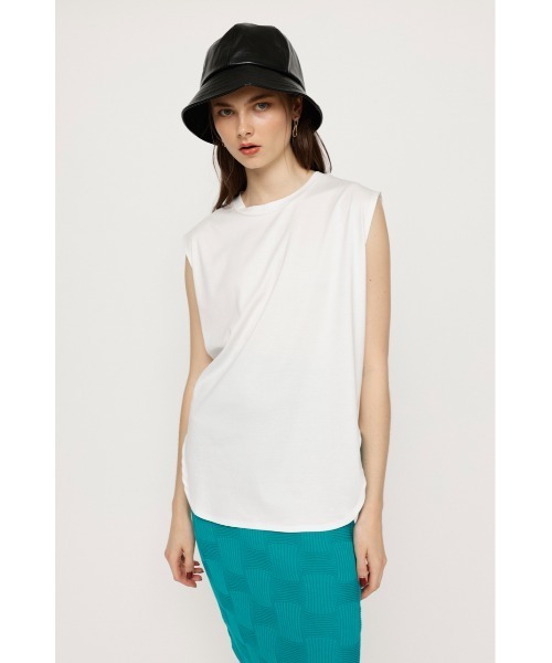 SLY（スライ）の「SILKY TOUCH TANK TOP シルキータッチ タンクトップ 肌触りの良い 無地 シンプル 大人カジュアル（タンクトップ・レディース・ブラック/グレー/オフホワイト/ピンク・FREE）」の2枚目の写真