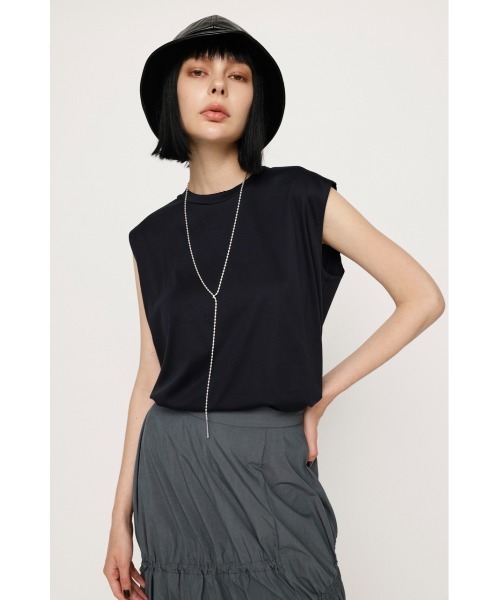 SLY（スライ）の「SILKY TOUCH TANK TOP シルキータッチ タンクトップ 肌触りの良い 無地 シンプル 大人カジュアル（タンクトップ・レディース・ブラック/グレー/オフホワイト/ピンク・FREE）」の3枚目の写真