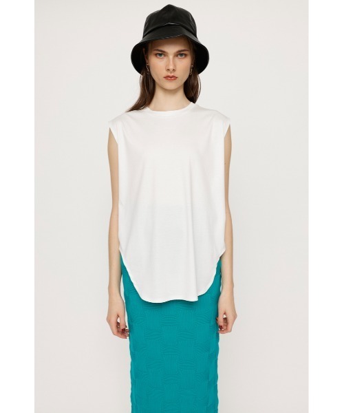 SLY（スライ）の「SILKY TOUCH TANK TOP シルキータッチ タンクトップ 肌触りの良い 無地 シンプル 大人カジュアル（タンクトップ・レディース・ブラック/グレー/オフホワイト/ピンク・FREE）」の5枚目の写真