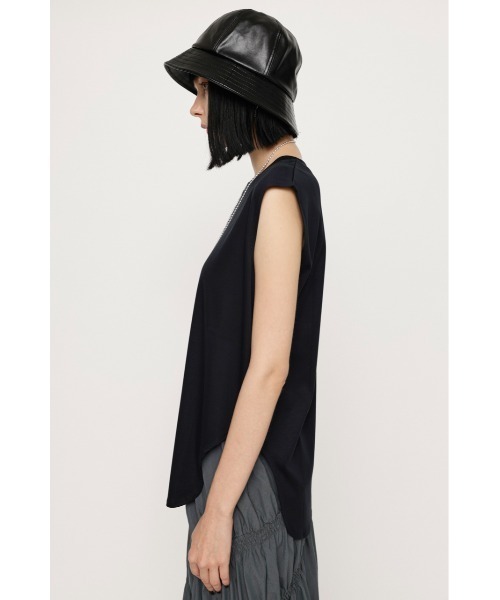 SLY（スライ）の「SILKY TOUCH TANK TOP シルキータッチ タンクトップ 肌触りの良い 無地 シンプル 大人カジュアル（タンクトップ・レディース・ブラック/グレー/オフホワイト/ピンク・FREE）」の13枚目の写真