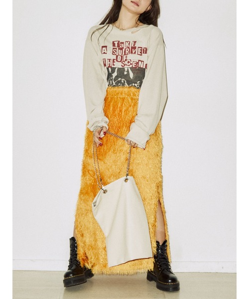 jouetie(ジュエティ)の「ジャカードフリンジスカート(スカート・レディース・ブラック/イエロー/パープル・MEDIUM)」の10枚目の写真