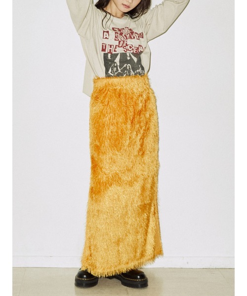 jouetie(ジュエティ)の「ジャカードフリンジスカート(スカート・レディース・ブラック/イエロー/パープル・MEDIUM)」の9枚目の写真