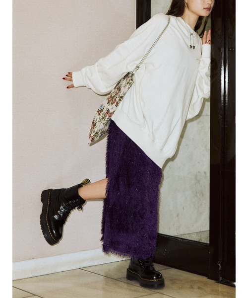 jouetie(ジュエティ)の「ジャカードフリンジスカート(スカート・レディース・ブラック/イエロー/パープル・MEDIUM)」の14枚目の写真