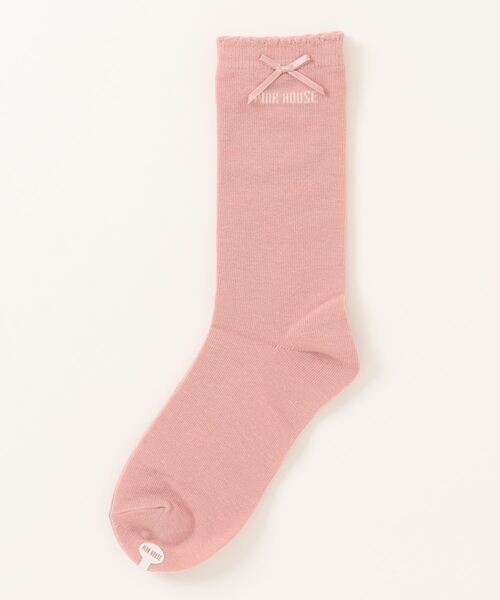 PINK HOUSE（ピンクハウス）の「ロゴ&リボンソックス（ソックス/靴下・レディース・ネイビー/キナリ/ピンク/ブラック/レッド/カーキ・フリー）」の7枚目の写真