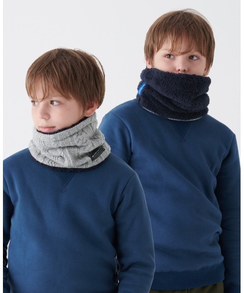 KRIFF MAYER Kid's Collection（クリフメイヤーキッズコレクション）の「モコネックWウォーマー（ネックウォーマー/スヌード・キッズ・チャコール/モカ/カーキ/グレー/ネイビー・MEDIUM/LARGE）」の2枚目の写真