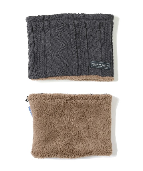 KRIFF MAYER Kid's Collection（クリフメイヤーキッズコレクション）の「モコネックWウォーマー（ネックウォーマー/スヌード・キッズ・チャコール/モカ/カーキ/グレー/ネイビー・MEDIUM/LARGE）」の6枚目の写真
