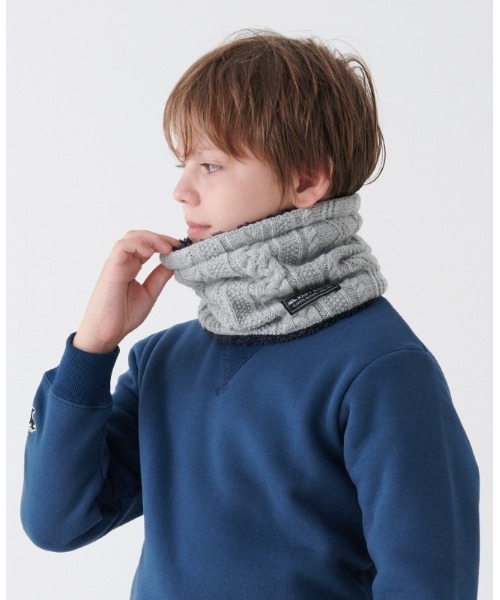 KRIFF MAYER Kid's Collection（クリフメイヤーキッズコレクション）の「モコネックWウォーマー（ネックウォーマー/スヌード・キッズ・チャコール/モカ/カーキ/グレー/ネイビー・MEDIUM/LARGE）」の18枚目の写真