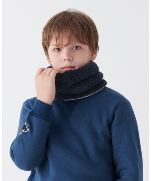KRIFF MAYER Kid's Collection（クリフメイヤーキッズコレクション）の「モコネックWウォーマー（ネックウォーマー/スヌード・キッズ・チャコール/モカ/カーキ/グレー/ネイビー・MEDIUM/LARGE）」の13枚目の写真