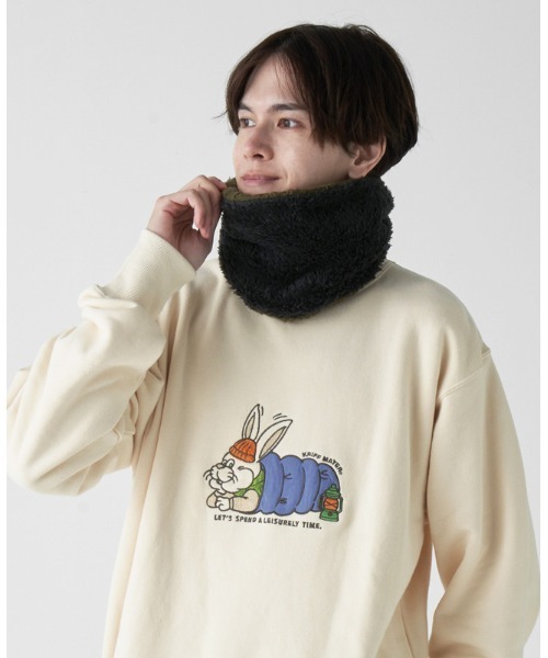 KRIFF MAYER Kid's Collection（クリフメイヤーキッズコレクション）の「モコネックWウォーマー（ネックウォーマー/スヌード・キッズ・チャコール/モカ/カーキ/グレー/ネイビー・MEDIUM/LARGE）」の9枚目の写真