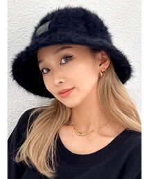 GYDA | フェイクレザーパッチモヘアバケットハット(ハット)