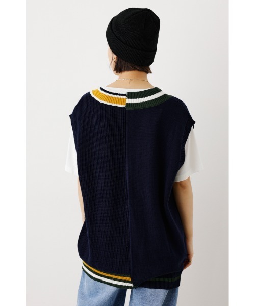bowa/ウールベスト ラムズウール ケーブル ニット ベスト（Black）| Sunspel
