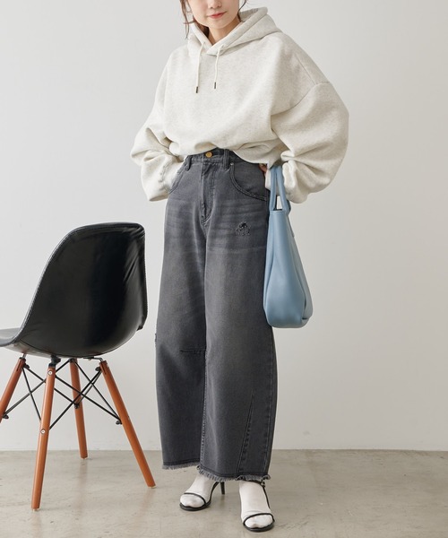 2023AW・WEB限定カラーあり】裏起毛クロップドパーカー