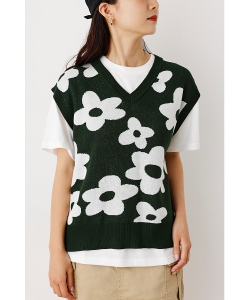 RODEO CROWNS WIDE BOWL（ロデオクラウンズワイドボウル）の「アソートパターンニットベストセット（ベスト・レディース・ブラック系その他/グリーン系その他/ブルー系その他・FREE）」の7枚目の写真