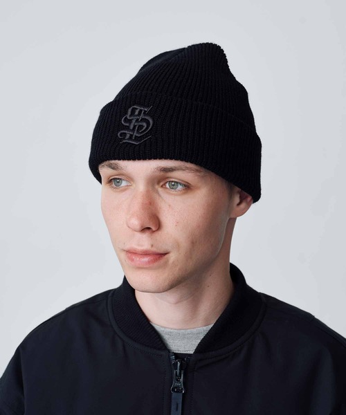 SILAS（サイラス）の「OLD ENGLISH BEANIE（ニットキャップ/ビーニー・メンズ・バーガンディー/ホワイト/ブラック・ONE SIZE）」の5枚目の写真