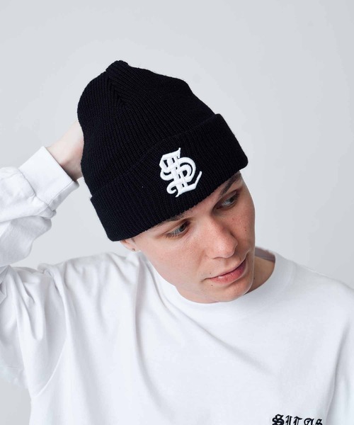 SILAS（サイラス）の「OLD ENGLISH BEANIE（ニットキャップ/ビーニー・メンズ・バーガンディー/ホワイト/ブラック・ONE SIZE）」の8枚目の写真