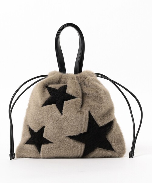 Ray BEAMS ベージュ ファーバッグ Ray BEAMS（レイ ビームス）ロング ファー バッグ（バッグ