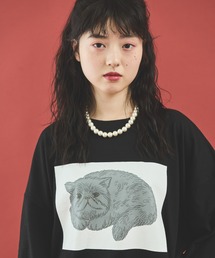 猫プリントロンT