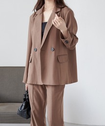 ECRIRE | ダブルジャケット＋フレアパンツ セットアップ(セットアップ)