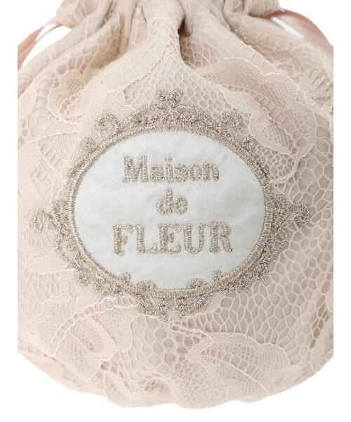 みる様ꔛ‬ෆメゾンドクチュール♡エコバッグ巾着タイプ♡ いちごミルクカラーの巾着トート♡／ Maison de FLEUR いちご