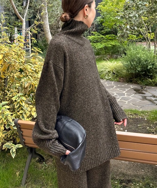 select MOCA by son（セレクトモカバイソン）の「リブタートルニットトップス（ニット/セーター・レディース・ダークブラウン/ブラック/グレイッシュベージュ/ホワイト/グレー・FREE）」の16枚目の写真