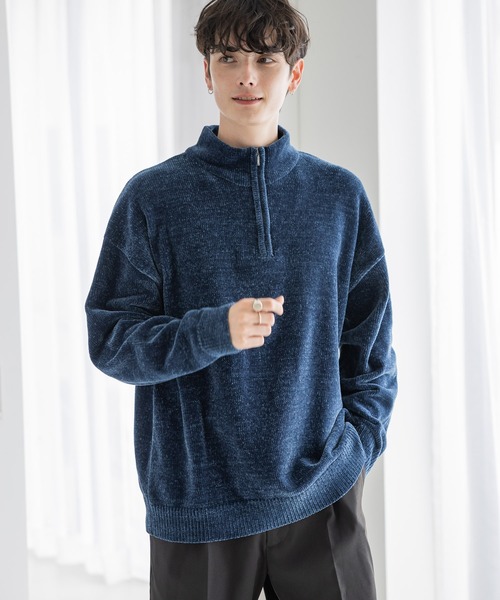 RAGEBLUE(レイジブルー)の「モールニット/ハーフジップクルー(ニット/セーター・メンズ・イエロー/グレー/ブルー/ホワイト・MEDIUM/LARGE)」の18枚目の写真