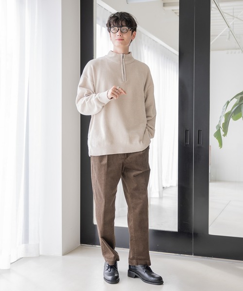 RAGEBLUE(レイジブルー)の「モールニット/ハーフジップクルー(ニット/セーター・メンズ・イエロー/グレー/ブルー/ホワイト・MEDIUM/LARGE)」の5枚目の写真