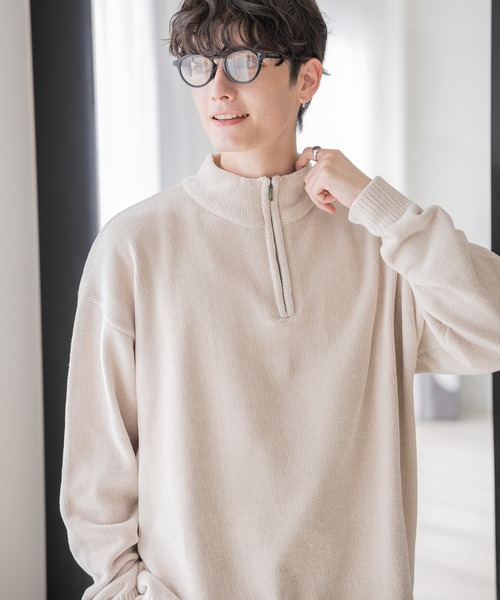 RAGEBLUE(レイジブルー)の「モールニット/ハーフジップクルー(ニット/セーター・メンズ・イエロー/グレー/ブルー/ホワイト・MEDIUM/LARGE)」の11枚目の写真