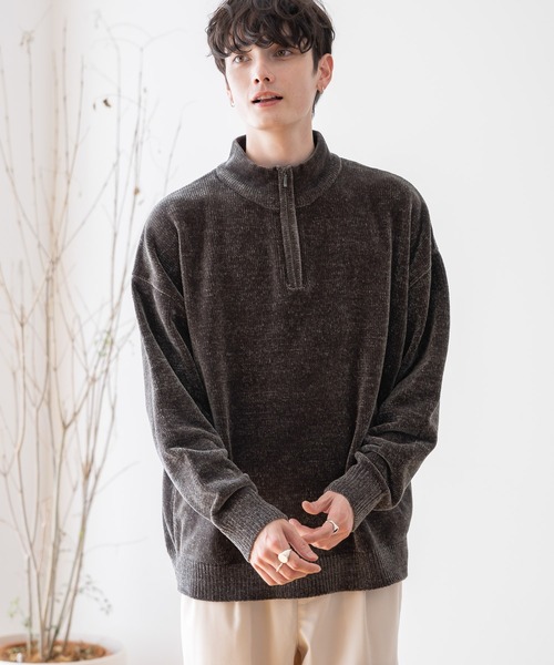 RAGEBLUE(レイジブルー)の「モールニット/ハーフジップクルー(ニット/セーター・メンズ・イエロー/グレー/ブルー/ホワイト・MEDIUM/LARGE)」の12枚目の写真