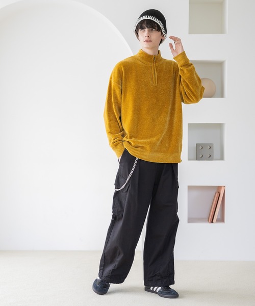 RAGEBLUE(レイジブルー)の「モールニット/ハーフジップクルー(ニット/セーター・メンズ・イエロー/グレー/ブルー/ホワイト・MEDIUM/LARGE)」の7枚目の写真