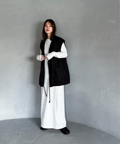 【TALL/2Tサイズあり】カットリブロングワンピース(ワンピース)|feepur(フェピュール) 【TALL/2Tサイズあり】カットリブロングワンピース(ワンピース)|feepur(フェピュール)