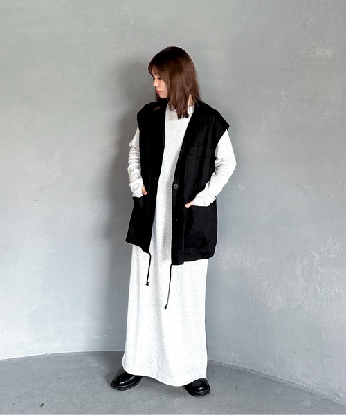 【TALL/2Tサイズあり】カットリブロングワンピース(ワンピース)|feepur(フェピュール) 【TALL/2Tサイズあり】カットリブロングワンピース(ワンピース)|feepur(フェピュール)