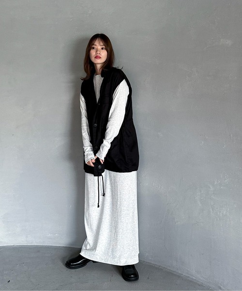 【TALL/2Tサイズあり】カットリブロングワンピース(ワンピース)|feepur(フェピュール) 【TALL/2Tサイズあり】カットリブロングワンピース(ワンピース)|feepur(フェピュール)