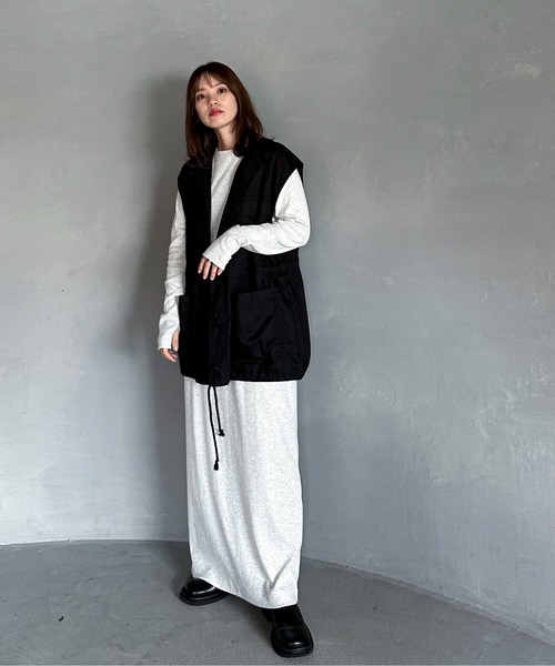 【TALL/2Tサイズあり】カットリブロングワンピース(ワンピース)|feepur(フェピュール) 【TALL/2Tサイズあり】カットリブロングワンピース(ワンピース)|feepur(フェピュール)