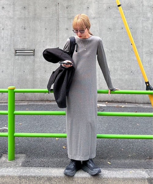 【TALL/2Tサイズあり】カットリブロングワンピース(ワンピース)|feepur(フェピュール) 【TALL/2Tサイズあり】カットリブロングワンピース(ワンピース)|feepur(フェピュール)