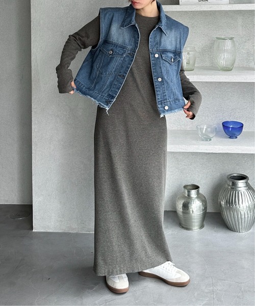 【TALL/2Tサイズあり】カットリブロングワンピース(ワンピース)|feepur(フェピュール) 【TALL/2Tサイズあり】カットリブロングワンピース(ワンピース)|feepur(フェピュール)