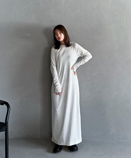 【TALL/2Tサイズあり】カットリブロングワンピース(ワンピース)|feepur(フェピュール) 【TALL/2Tサイズあり】カットリブロングワンピース(ワンピース)|feepur(フェピュール)