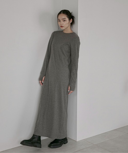 【TALL/2Tサイズあり】カットリブロングワンピース(ワンピース)|feepur(フェピュール) 【TALL/2Tサイズあり】カットリブロングワンピース(ワンピース)|feepur(フェピュール)