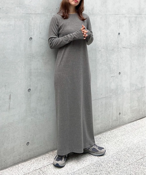 【TALL/2Tサイズあり】カットリブロングワンピース(ワンピース)|feepur(フェピュール) 【TALL/2Tサイズあり】カットリブロングワンピース(ワンピース)|feepur(フェピュール)