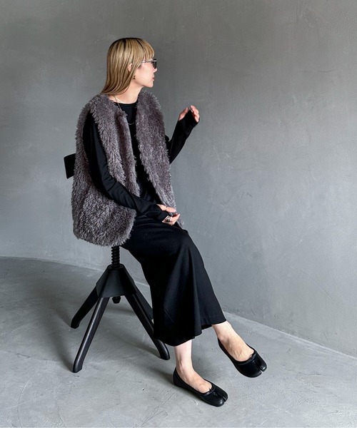 【TALL/2Tサイズあり】カットリブロングワンピース(ワンピース)|feepur(フェピュール) 【TALL/2Tサイズあり】カットリブロングワンピース(ワンピース)|feepur(フェピュール)