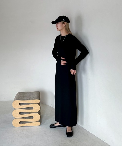 【TALL/2Tサイズあり】カットリブロングワンピース(ワンピース)|feepur(フェピュール) 【TALL/2Tサイズあり】カットリブロングワンピース(ワンピース)|feepur(フェピュール)