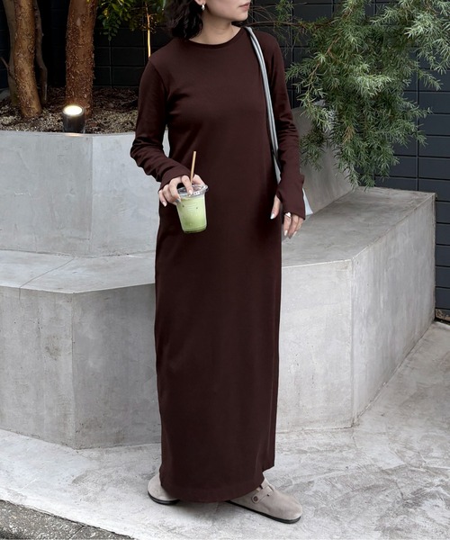 TALL/2Tサイズあり】カットリブロングワンピース（ワンピース