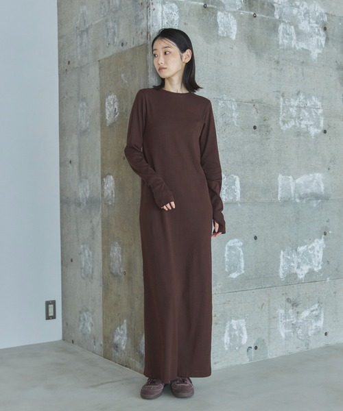 TALL/2Tサイズあり】カットリブロングワンピース（ワンピース