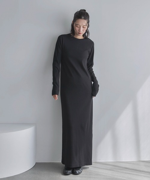 TALL/2Tサイズあり】カットリブロングワンピース（ワンピース