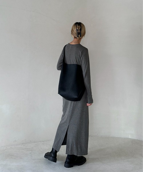 【TALL/2Tサイズあり】カットリブロングワンピース(ワンピース)|feepur(フェピュール) 【TALL/2Tサイズあり】カットリブロングワンピース(ワンピース)|feepur(フェピュール)