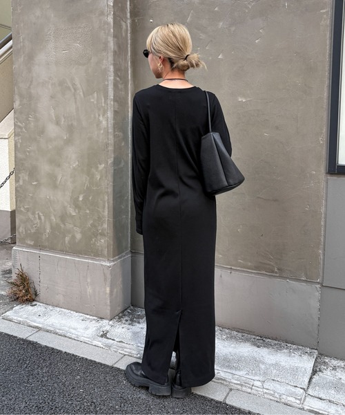 TALL/2Tサイズあり】カットリブロングワンピース（ワンピース