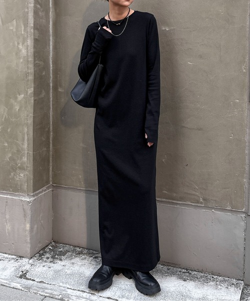 FORFORMO ドットロングワンピース 2 ブラック ドットプリントロングワンピース｜BIGI online store - ビギ