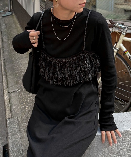 FORFORMO ドットロングワンピース 2 ブラック セール】 ドット ワンピース （ロング・マキシ丈ワンピース